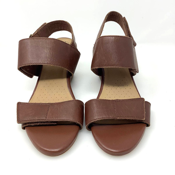 Clarks Collection Lorene Bright Wedge Sandal in Tan Leather Size‎ 10 New - Picture 2 of 6